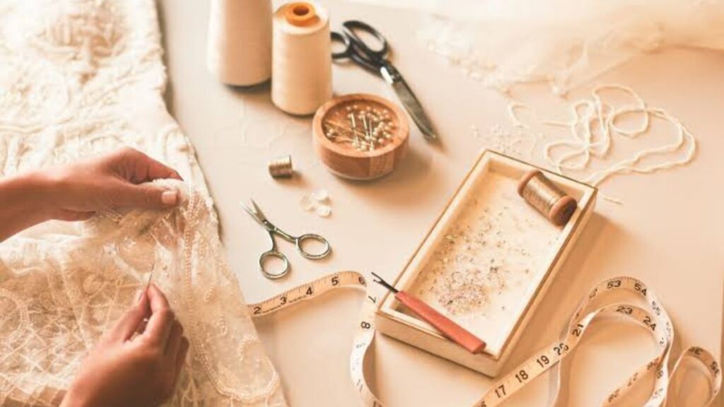 Wedding gown alteration by seamstress